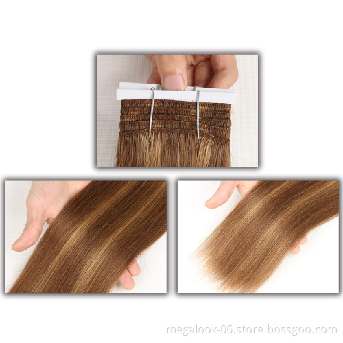 High Quality Cheap Human Hair Extensions Mixed Color 4/27 Piano Color Hair Weave
